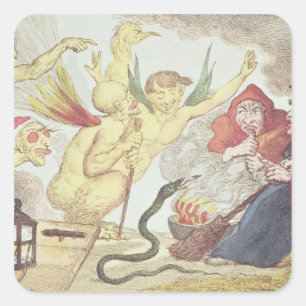 Hexen in einem Hayloft Quadratischer Aufkleber