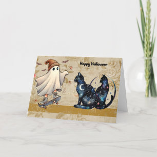 Hexen Katzen Entdecken Sie ein Fake-Geist Dankeskarte