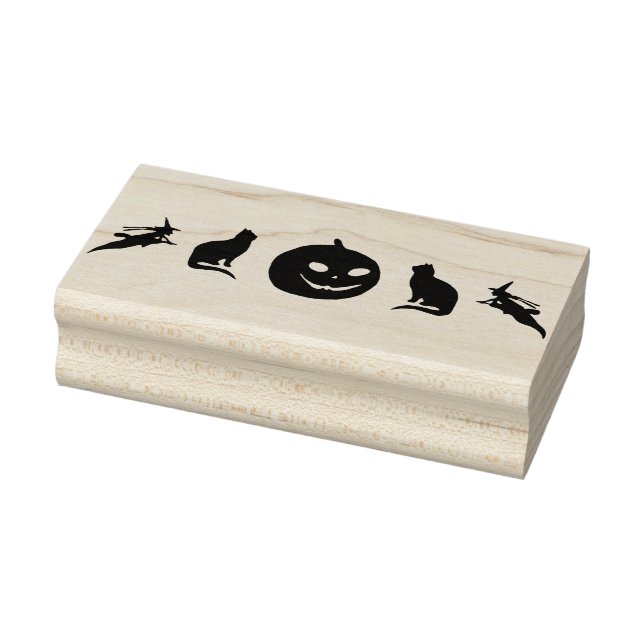 Hexen Katzen und Kürbiskunst Silhouette Briefmarke Gummistempel (Stempel)