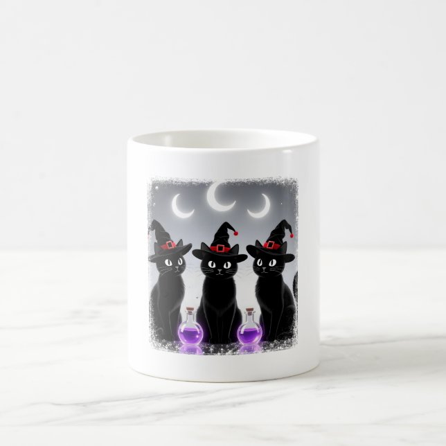 Hexen-Kitty-Crew Halloween-Grafik Kaffeetasse (Mittel)