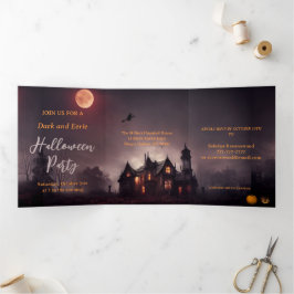 Hexen Lair Halloween-Party Dreifach Gefaltete Einladung