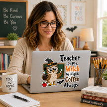 Hexen-Lehrerin Halloween-Kaffeesticker-Geschenk