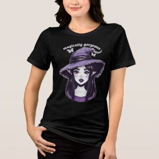 Hexen-Mädchen Frauen T-Shirt | Fantasy-Gotik-Magie Tri-Blend Shirt
