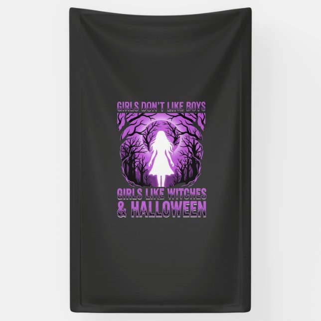 Hexen-Mädchen Halloween-Design Banner (Vertikal)