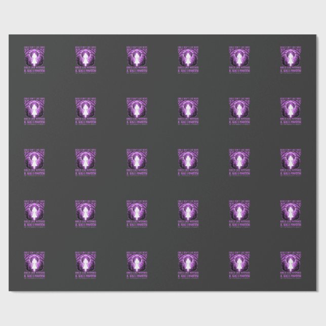 Hexen-Mädchen Halloween-Design Geschenkpapier (Flach)
