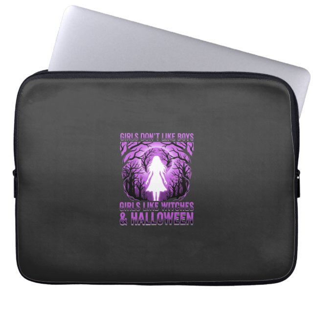 Hexen-Mädchen Halloween-Design Laptopschutzhülle (Vorderseite)