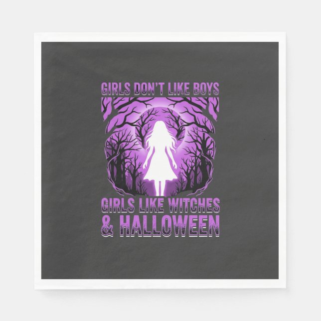 Hexen-Mädchen Halloween-Design Serviette (Vorderseite)