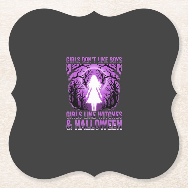 Hexen-Mädchen Halloween-Design Untersetzer (Vorderseite)