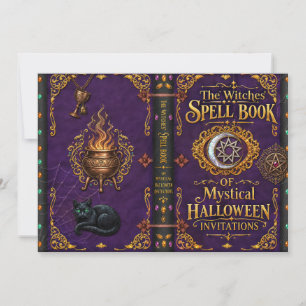 Hexen-Magie-Zauberbuch Augapfel-Spinne Halloween Einladung