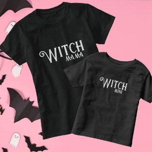 Hexen-Mini-Halloween-Mama-Passende-Weiß Kleinkind T-shirt