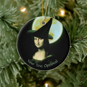 Hexen-Mona-Lisa-Halloween-Vollmond Keramik Ornament