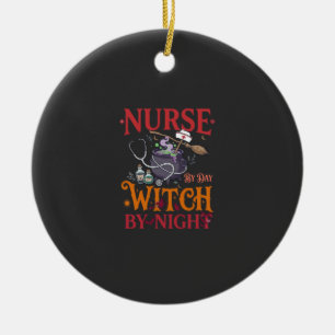 Hexen-Nacht-Halloween-Kessel-Stethoskop-Nurse-Day Keramik Ornament