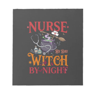 Hexen-Nacht-Halloween-Kessel-Stethoskop-Nurse-Day Notizblock