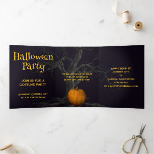Hexen Night Halloween-Party Dreifach Gefaltete Einladung