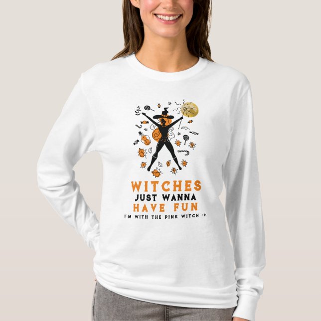 Hexen nur wollen Spaß haben Hexe Coven Halloween T-Shirt (Vorderseite)
