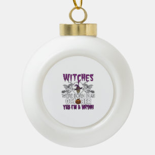Hexen Oktober Halloween Totenkopf Hexenhut Kürbis_ Keramik Kugel-Ornament