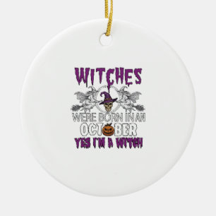 Hexen Oktober Halloween Totenkopf Hexenhut Kürbis_ Keramik Ornament