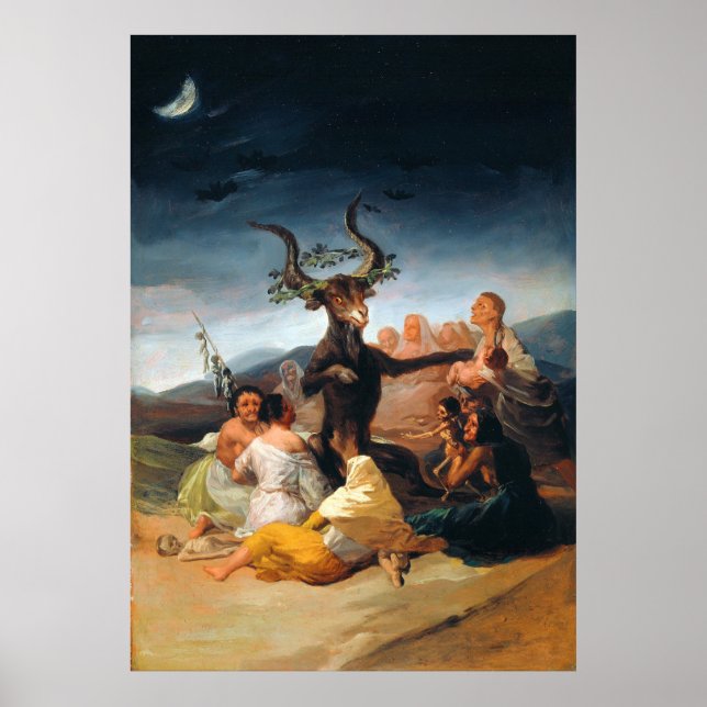 Hexen Sabbat von Francisco Goya (1798) Poster (Vorne)