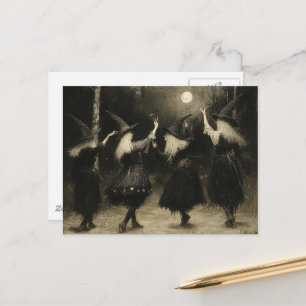 Hexen sammeln sich im Mondlichtwald Postkarte