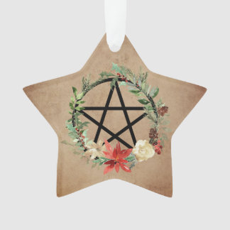 Hexen-Schmuckstück mit Pentakel-Kranz Ornament
