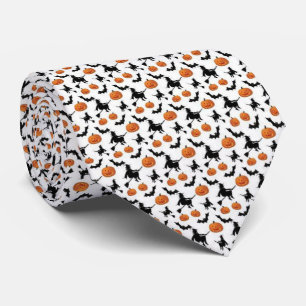 Hexen Schwarze Katzen und Skelton Print Halloween  Krawatte