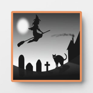 HEXEN-SILHOUETTE ZU HALLOWEEN FOTOPLATTE