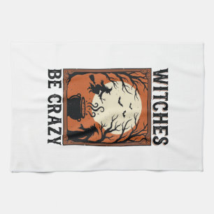 Hexen sind verrückt Vintage Halloween-Shirt-Design Geschirrtuch