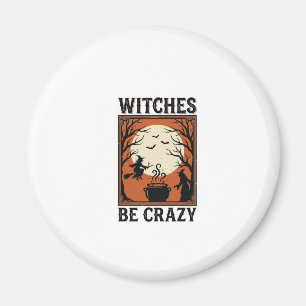 Hexen sind verrückt Vintage Halloween-Shirt-Design Magnet