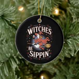 Hexen sollten Halloween-Urlaub Grusel trinken Keramik Ornament