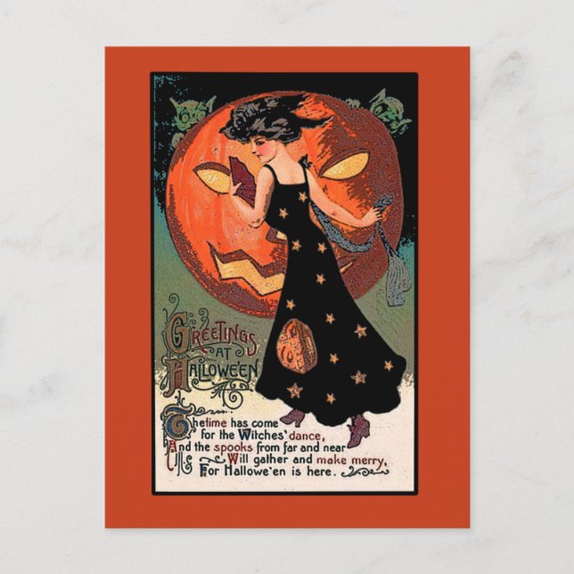 Hexen-Tanz-Halloween-Grußkarte Postkarte (Vorderseite)