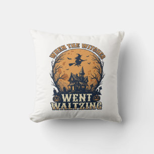 Hexen-Tanz Halloween Vintage Gravur Design_ Kissen