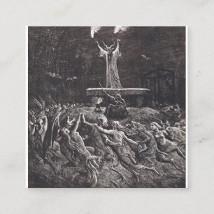 Hexen tanzen auf dem Sabbat Quadratische Visitenkarte