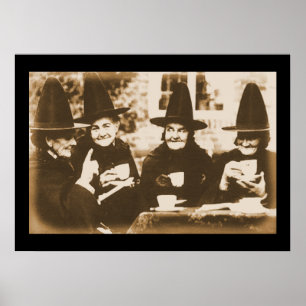 Hexen-Teeparty – Sepia Poster
