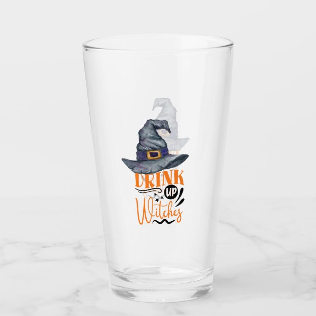 Hexen trinken - Hexen-Hutglas Glas (Vorderseite)