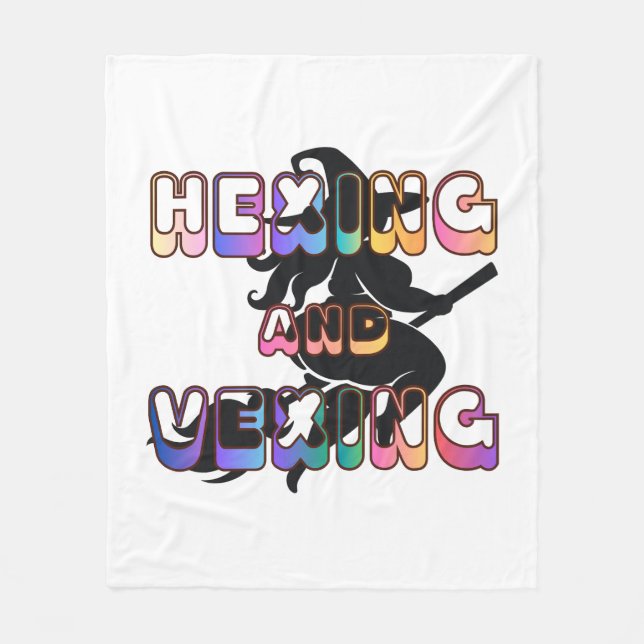 HEXEN UND ÄRGERN für die Plus Size Hexe Fleecedecke (Vorderseite)
