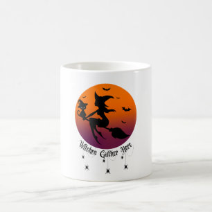 Hexen Versammeln Sich Hier Spinnen Halloween Sonn Kaffeetasse