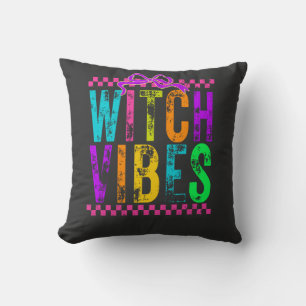 Hexen-Vibes Halloween-Neon-Karo-Bogen Kissen