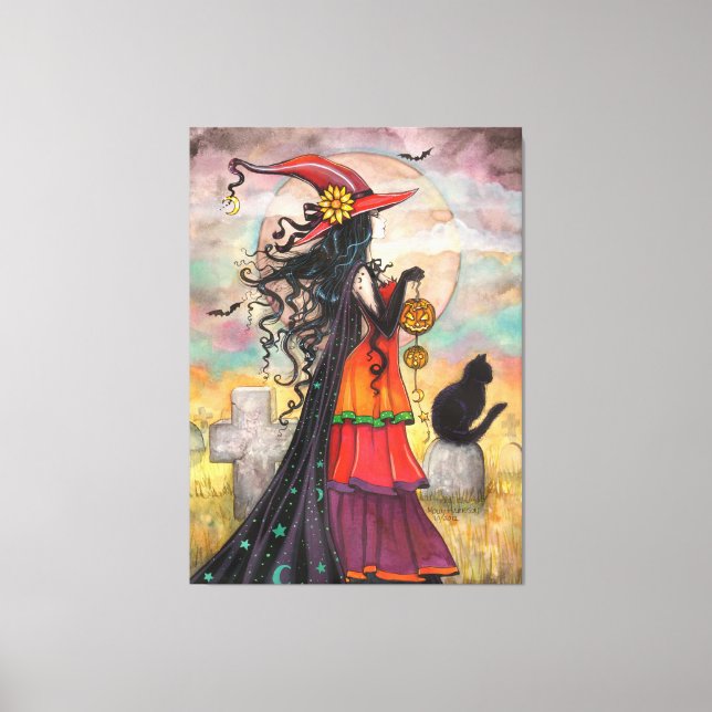 Hexen Way Wiccan Halloween Art von Molly Harrison Leinwanddruck (Vorderseite)