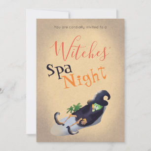 Hexen Wellness-Center Night Halloween Party Tan Einladung