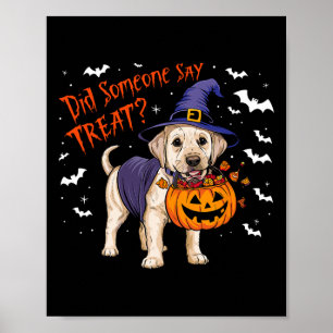 Hexen-Welpe Halloween-Behandlung Labrador-Welpe Poster