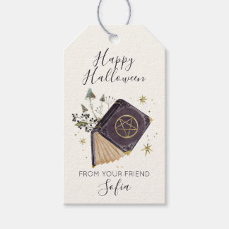Hexen-Zauberbuch Frohe Halloween-Geschenkanhänger Geschenkanhänger