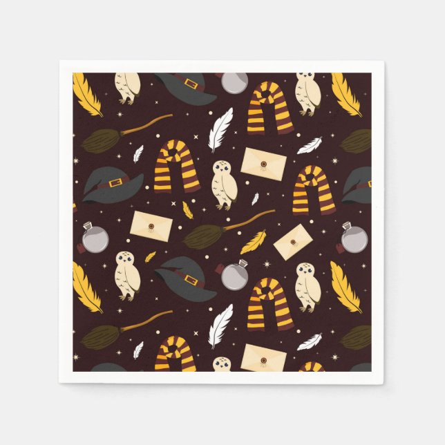 Hexen, Zauberer und Zaubermuster Serviette (Vorderseite)