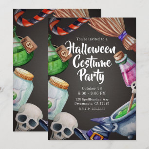 Hexenapotheke Halloween-Kostümparty Einladung