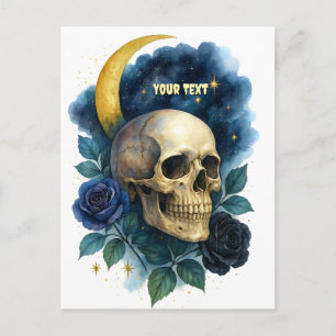 Hexenästhetik Gothic Floral Halloween Gruselig  Postkarte