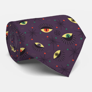 Hexenaugen Occult Pattern Halloween Krawatte