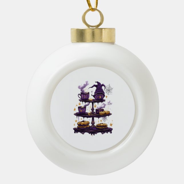 Hexenbrau Café Keramik Kugel-Ornament (Vorderseite)