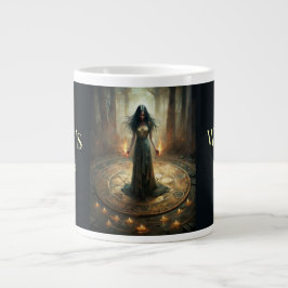 Hexenbraue - Rituale Hexe mit Pentagramm-Kreis Jumbo-Tasse