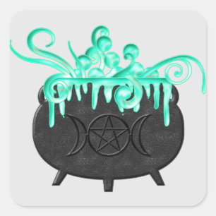Hexenbrauen Magick-Tränke-Aufkleber Quadratischer Aufkleber
