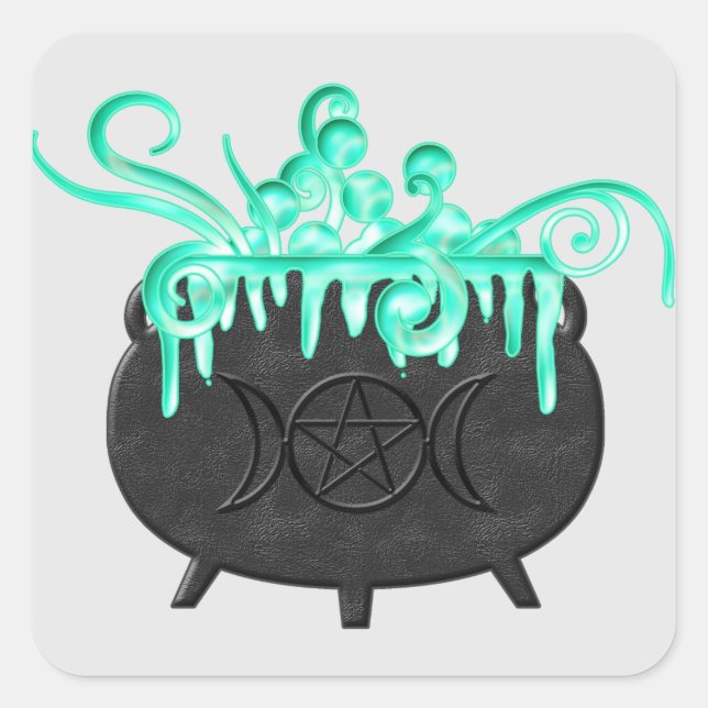 Hexenbrauen Magick-Tränke-Aufkleber Quadratischer Aufkleber (Vorderseite)
