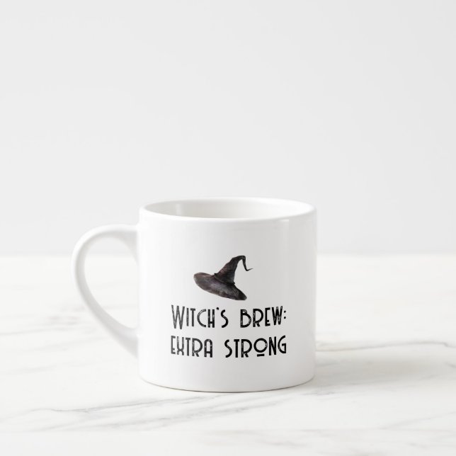 Hexenbrauen weißes Halloween Espressotasse (Links)